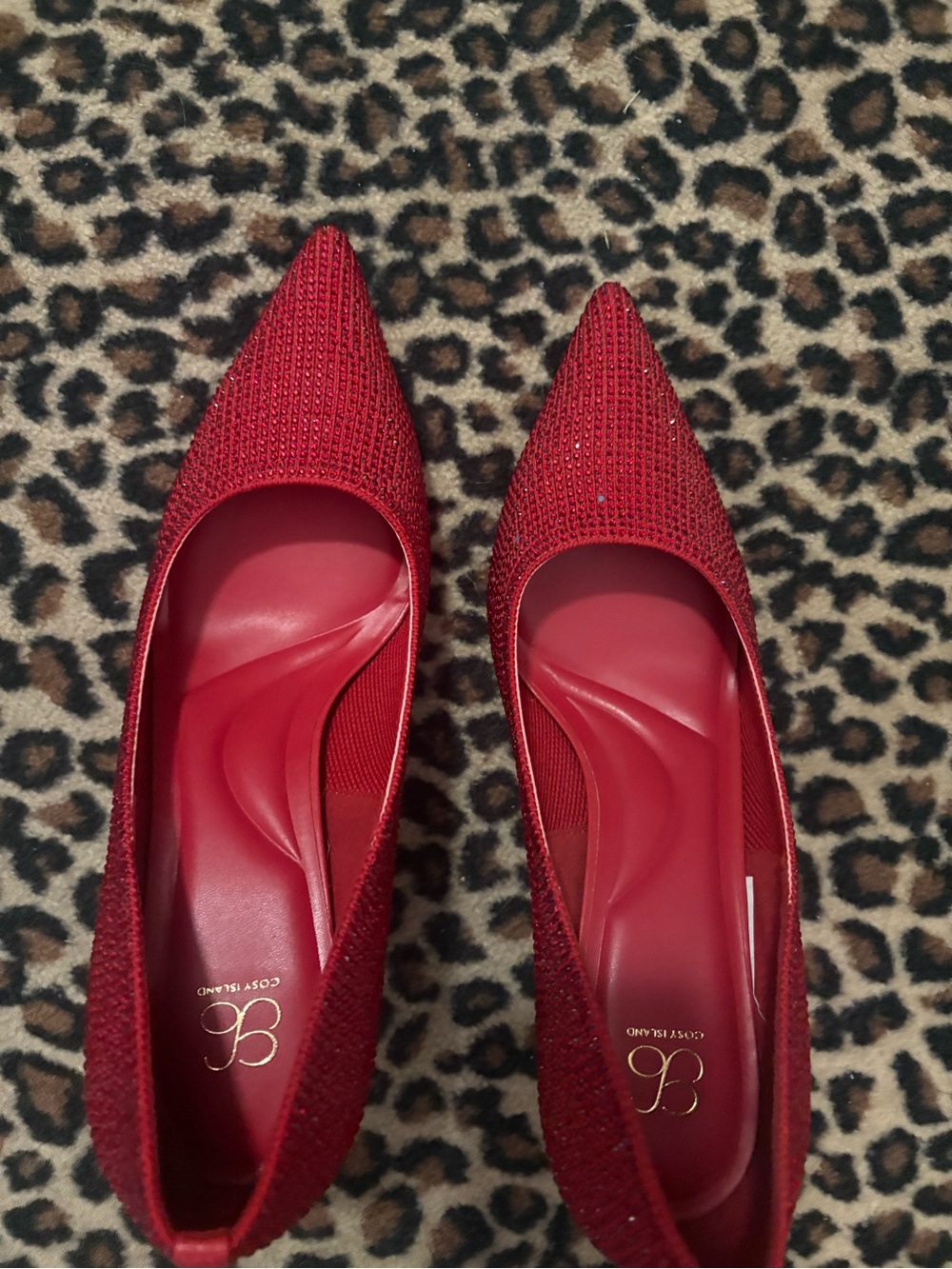 Women's Red Pointed Toe Knit Heels by Cody Island